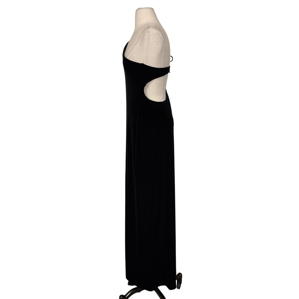 Vtg 1995 Laundry Shelli Segal One Shoulder Velvet Gown Sz 10 Open Back Formal - Picture 6 of 12